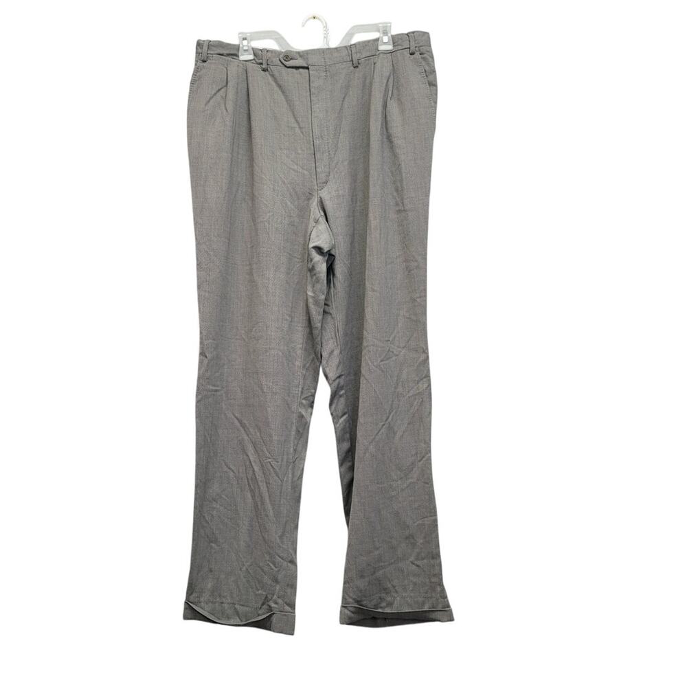 Woolmark Mens 36 X 32 100% Pure Wool Multi Pocket Pleated Front Dress Pants